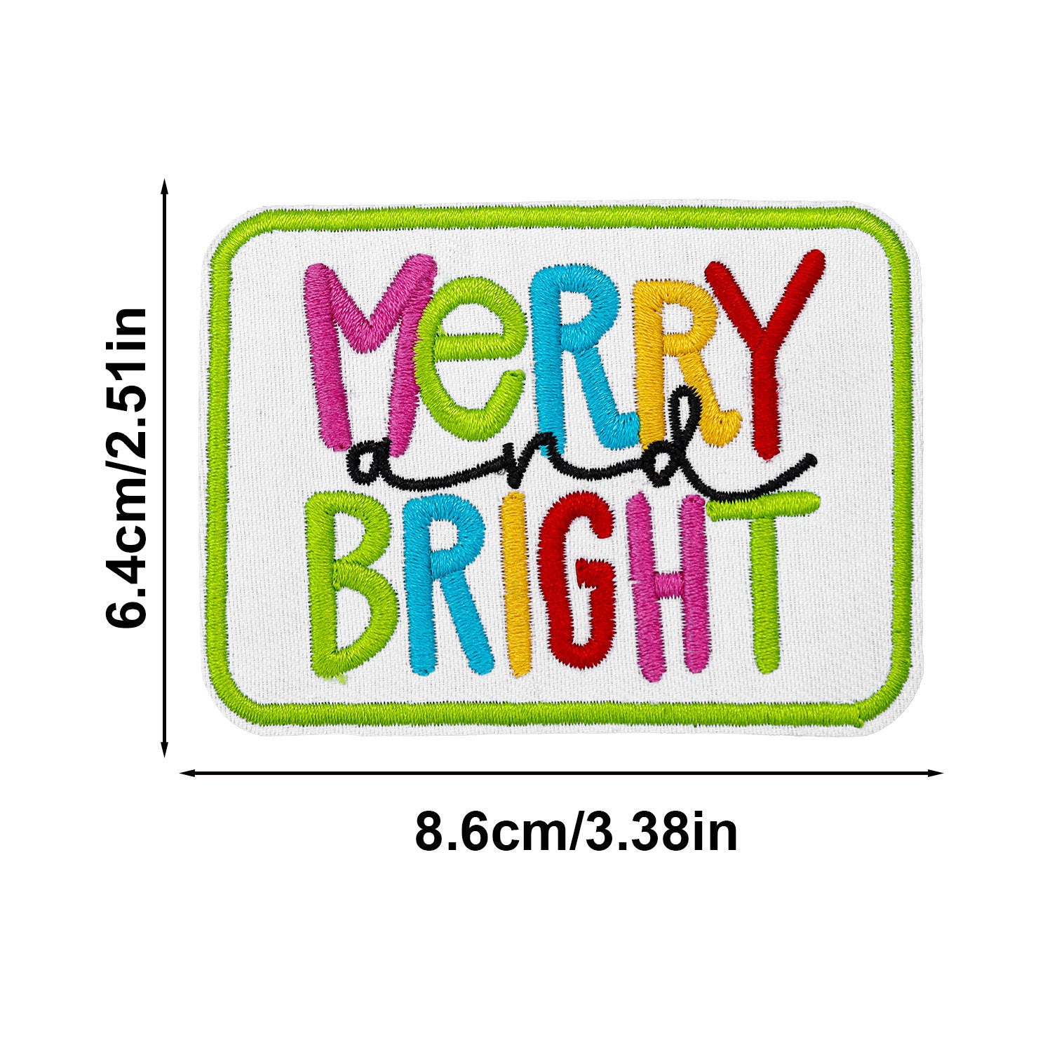 Wholesale Cross-border Christmas text embroidery patch Merry Christmas cloth patch clothing accessories hole patch